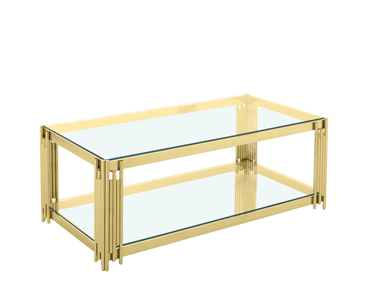 ETHAN - COFFEE TABLE SILVER & GOLD