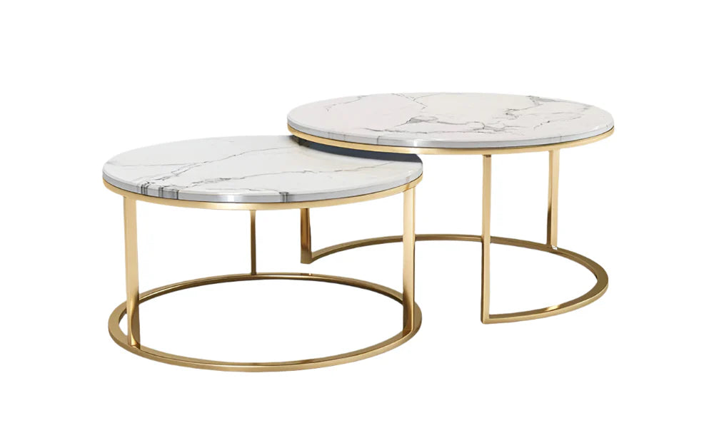 NESTING COFFEE TABLE SILVER & GOLD