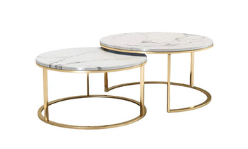 NESTING COFFEE TABLE SILVER & GOLD