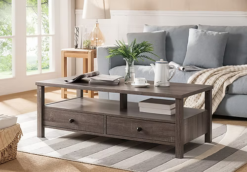 TRENTON COFFEE TABLE GREY & ESPRESSO