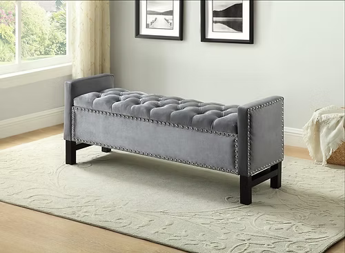 STORAGE OTTOMAN - GREY