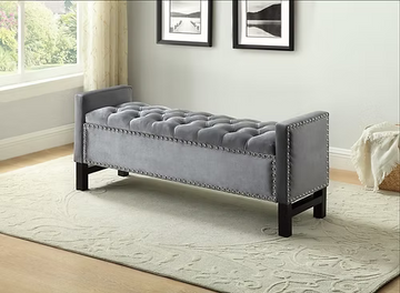 STORAGE OTTOMAN - GREY