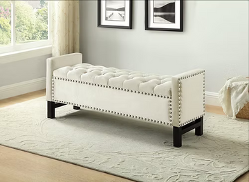 STORAGE OTTOMAN - BEIGE