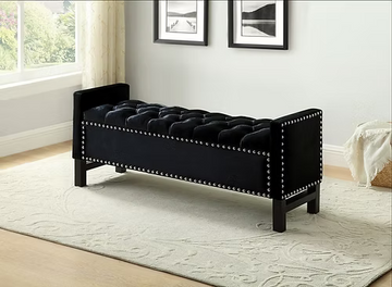 STORAGE OTTOMAN - BLACK